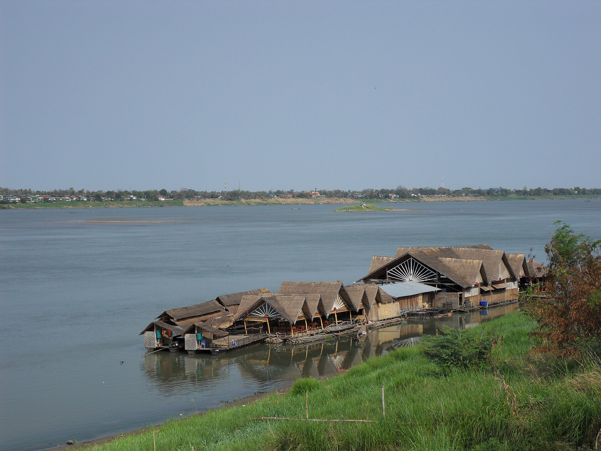 Riverside restaurants on the Mekong in Savannakhet