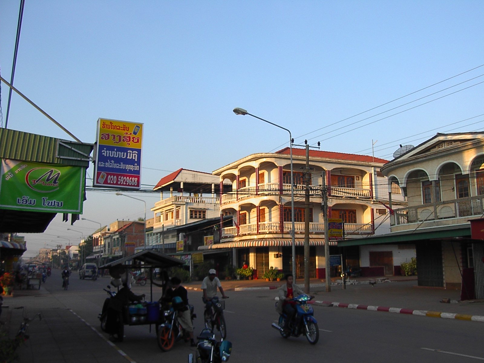 Colonial street in the historic centre of Savannakhet